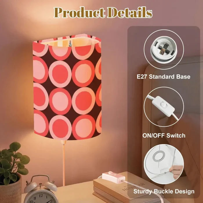70s Retro Wall Sconces Set – Smart LED Pink Brown Geometric Circles - retro wall sconces