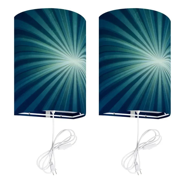 70s Retro Wall Sconces Set – Smart LED Sunburst Blue - US Plug - retro wall sconces