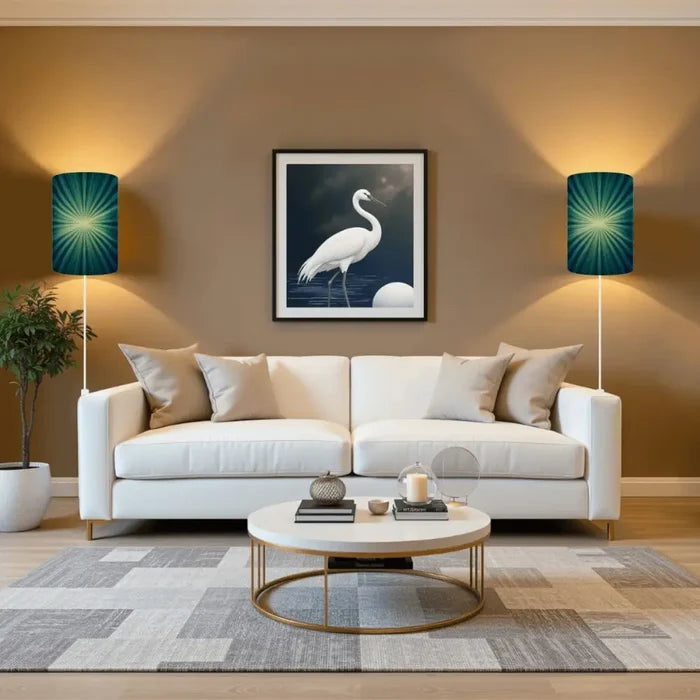 70s Retro Wall Sconces Set – Smart LED Sunburst Blue - retro wall sconces