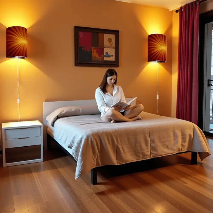 70s Retro Wall Sconces Set – Smart LED Sunburst Orange - retro wall sconces
