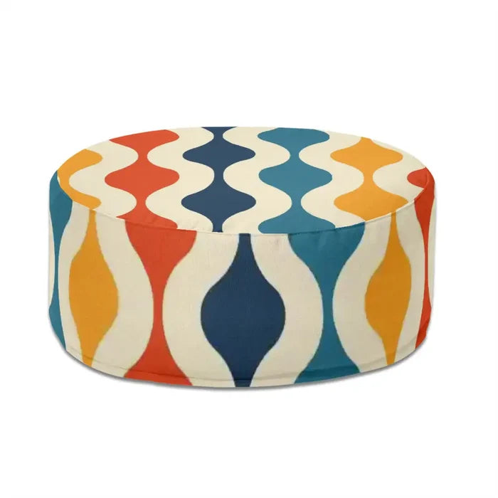70s Style Inflatable Ottoman – Midcentury Modern Lounge Seat - pouf