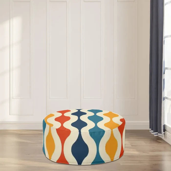 70s Style Inflatable Ottoman – Midcentury Modern Lounge Seat - pouf