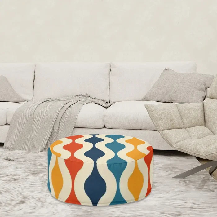 70s Style Inflatable Ottoman – Midcentury Modern Lounge Seat - pouf