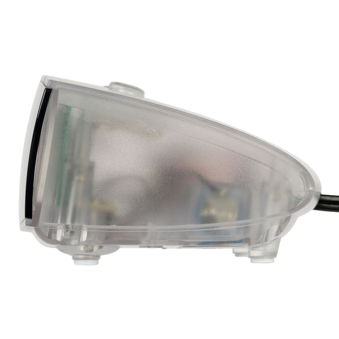 Profile image of the 75908 0.9-inch Red LED Clear Case Alarm Clock showing the inside components of the clock through the frosted clear case.