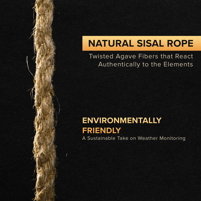 La Crosse Weather Rope close-up of natural sisal rope made from agave fibers, eco-friendly outdoor weather indicator material.