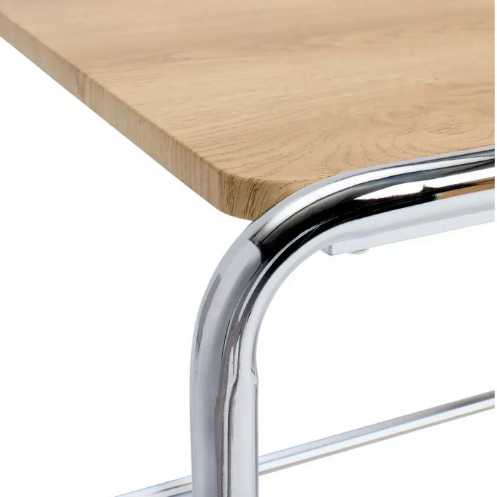 Albers Chrome Office Desk Natural | Modern Home Office Workstation Desk