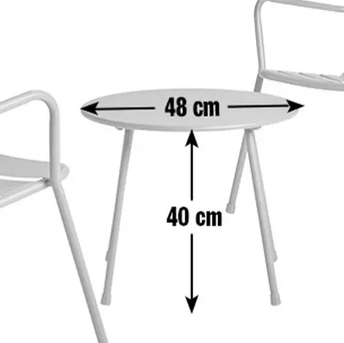 Annika 2 Seater Metal Garden Table - Red