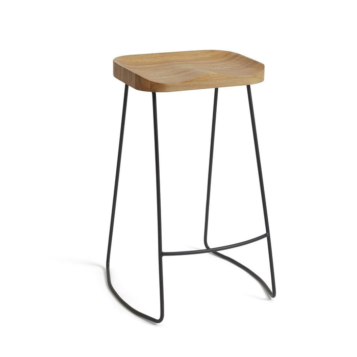 Arte Metal Bar Stool - Oak | Contemporary High Chair for Bar or Island