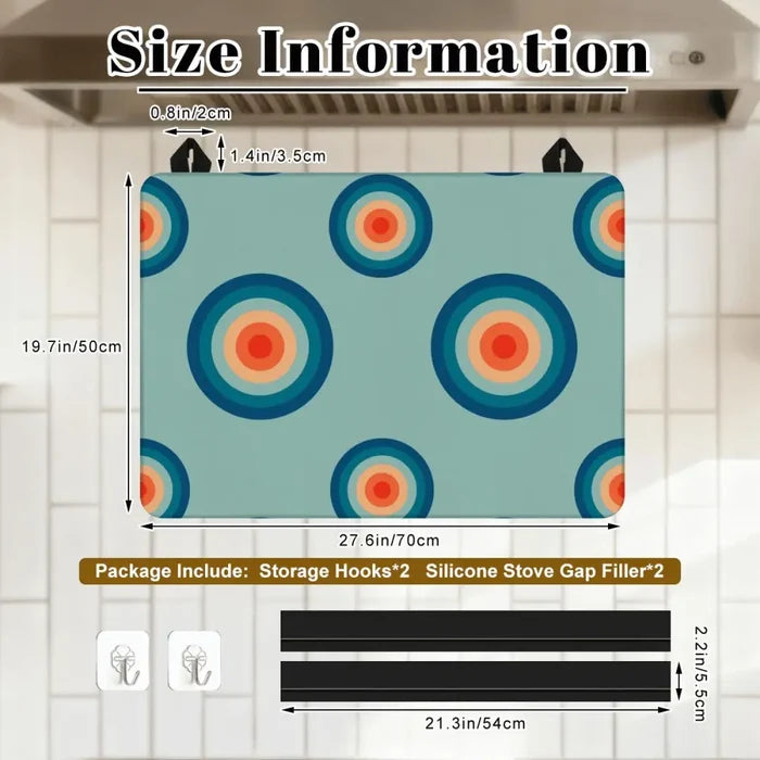 Atomic Retro Stove Cover Mat – Glass Top Cooktop Protector - retro kitchen