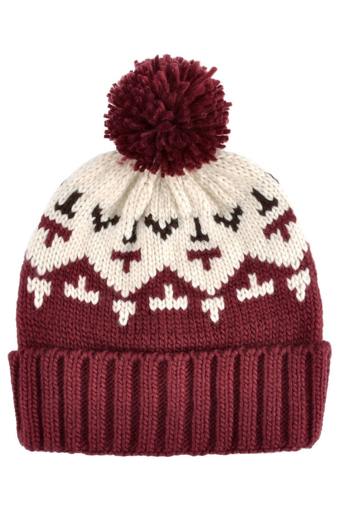 AZTEC POM POM BEANIE