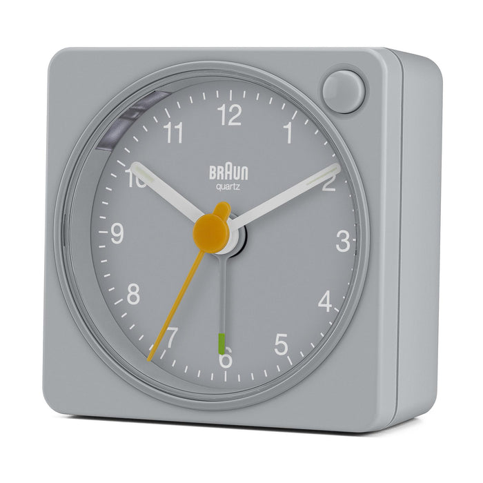 BC02X Braun classic analogue travel alarm clock - grey