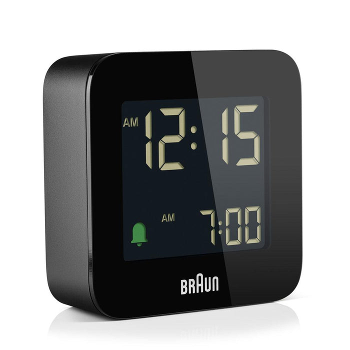 BC08 Braun digital travel alarm clock - black