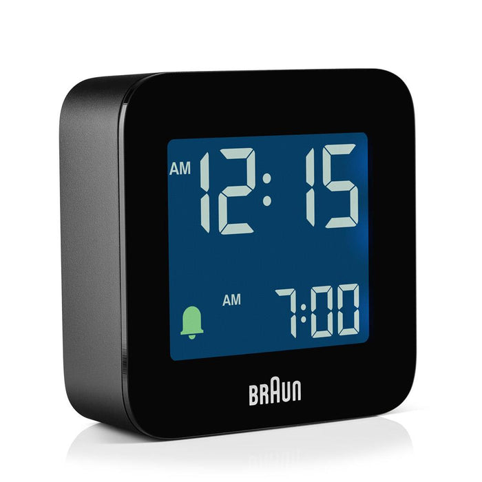 BC08 Braun digital travel alarm clock - black