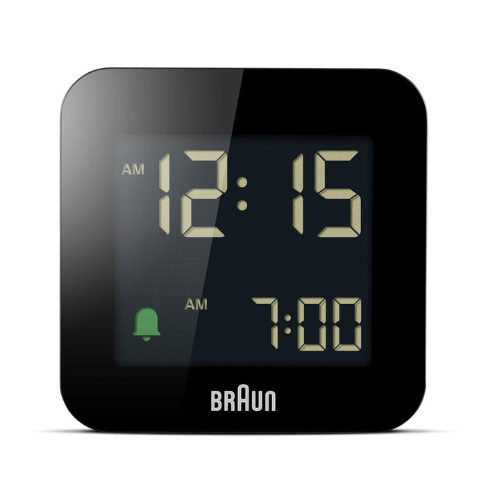 BC08 Braun digital travel alarm clock - black