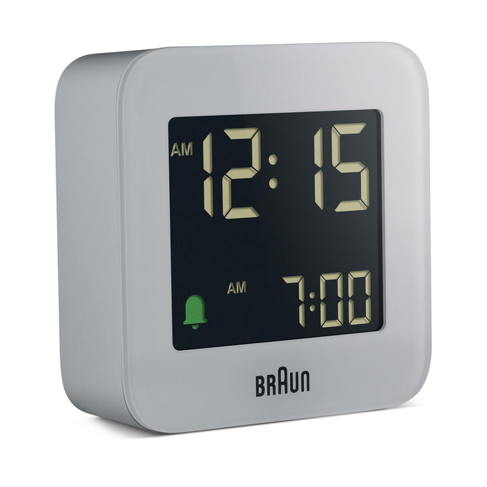 BC08 Braun digital travel alarm clock - grey