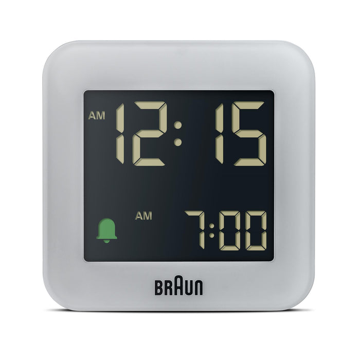 BC08 Braun digital travel alarm clock - grey