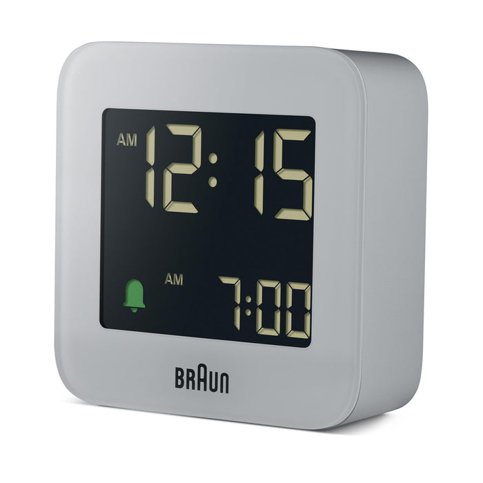 BC08 Braun digital travel alarm clock - grey