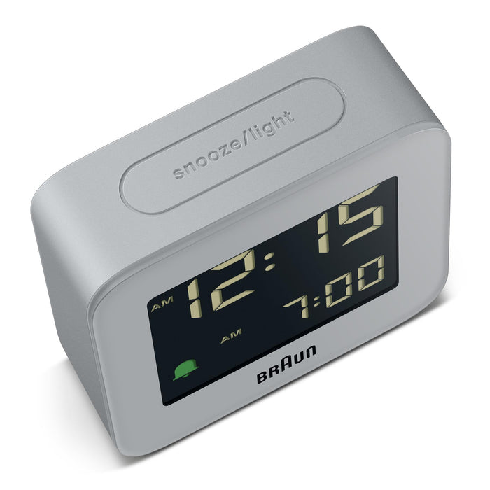 BC08 Braun digital travel alarm clock - grey