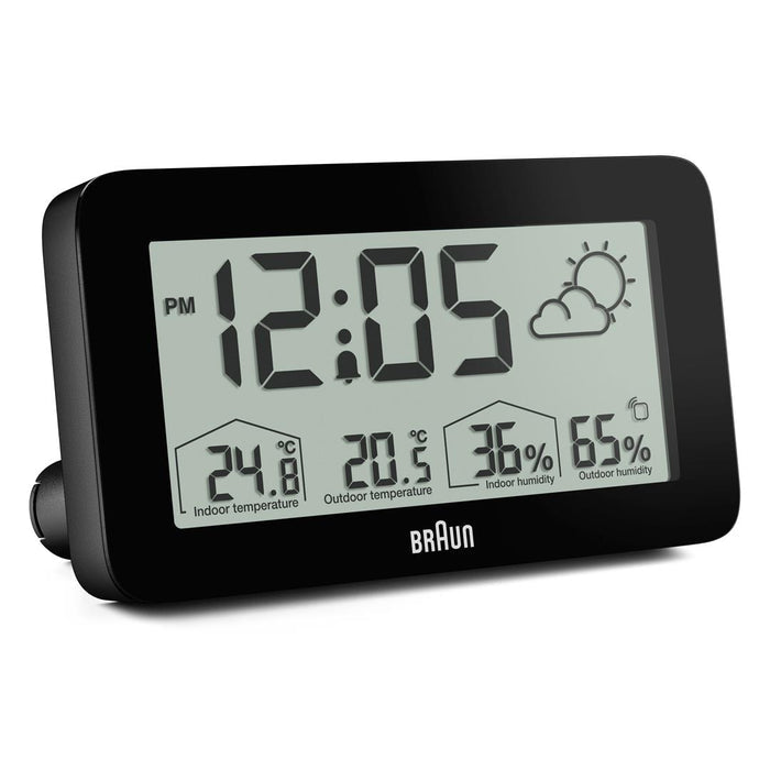BC13 Braun digital weather station clock - black