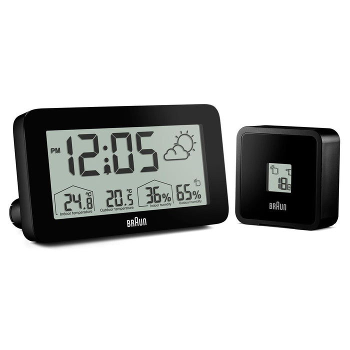 BC13 Braun digital weather station clock - black