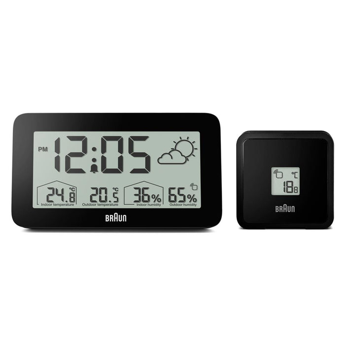 BC13 Braun digital weather station clock - black