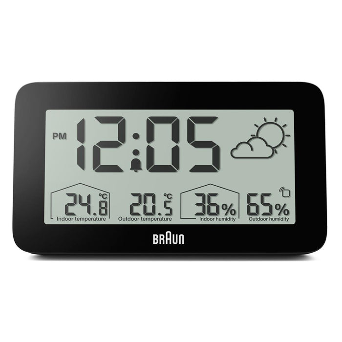 BC13 Braun digital weather station clock - black