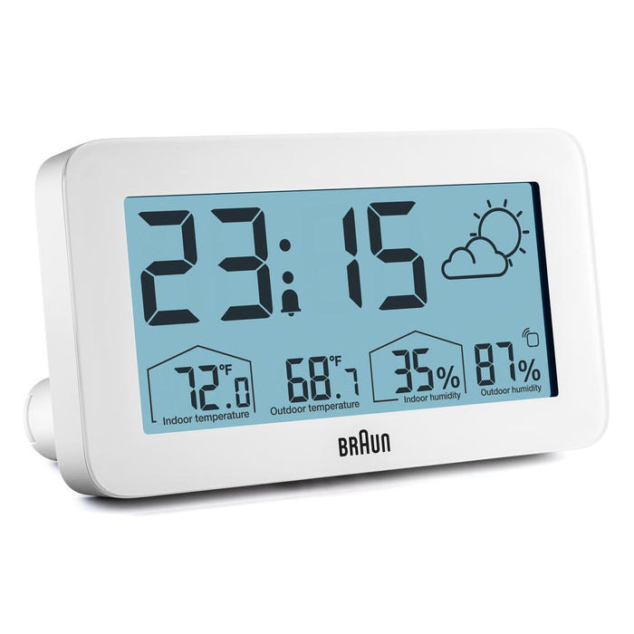 BC13 Braun digital weather station clock - white