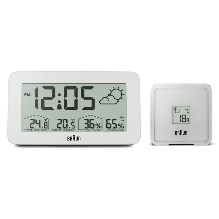 BC13 Braun digital weather station clock - white