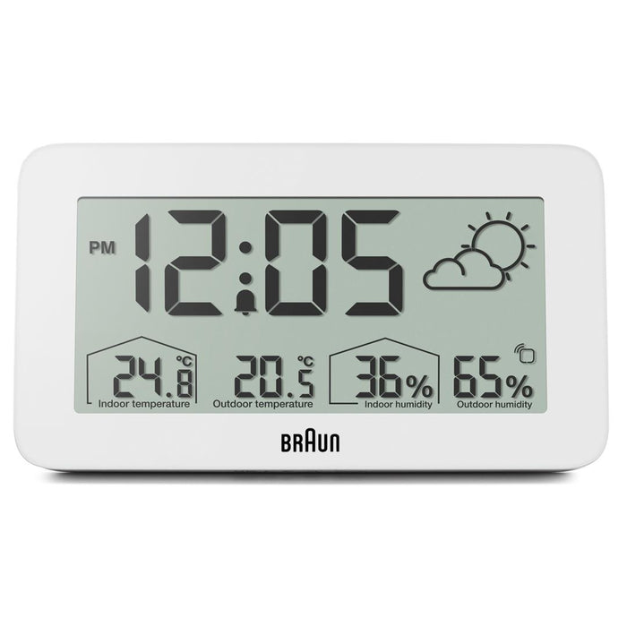 BC13 Braun digital weather station clock - white