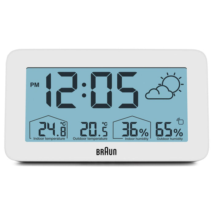 BC13 Braun digital weather station clock - white