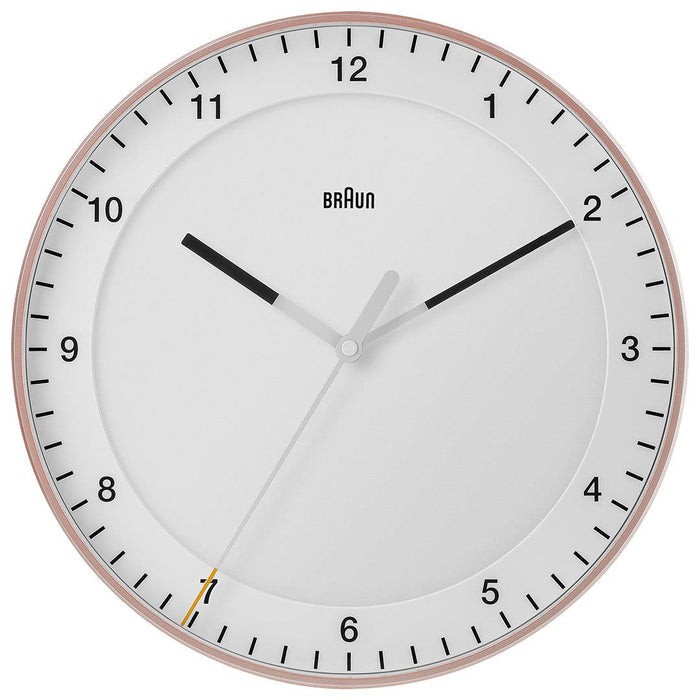 BC17 Braun classic large analogue wall clock - rose & white