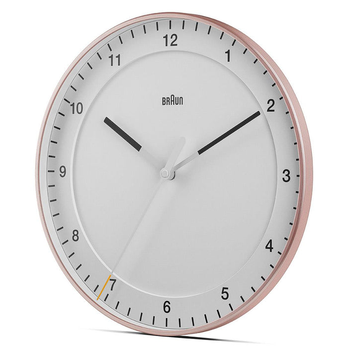 BC17 Braun classic large analogue wall clock - rose & white