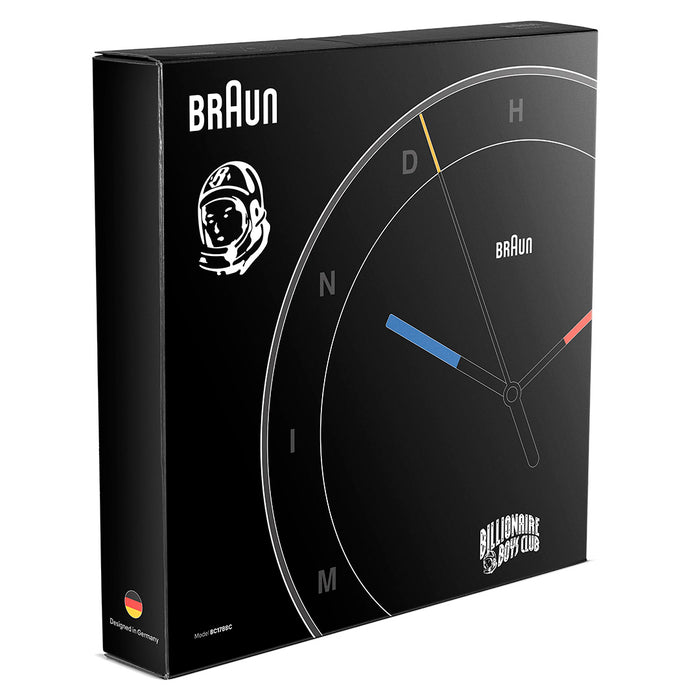 BC17 Braun x Billionaire Boys Club classic large analogue wall clock - black