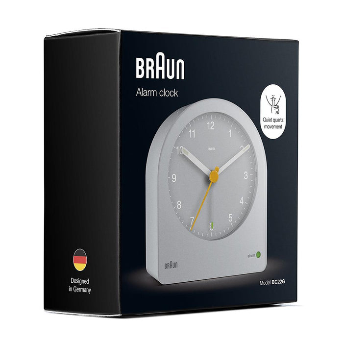 BC22 Braun classic analogue alarm clock - grey
