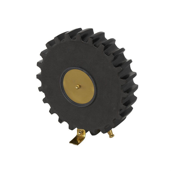 Black Aluminum Metal Gear Decorative Clock with Gold Hands and Legs,