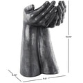 Black Polystone Hands Open Decorative Sculpture