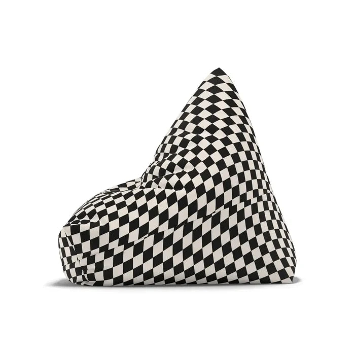Black White Retro 60s Mod Style | Chessboard Bean Bag Chair Cover in 2 Sizes - retro ads
