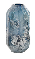 BLUE GLASS HANDMADE BLOWN VASE