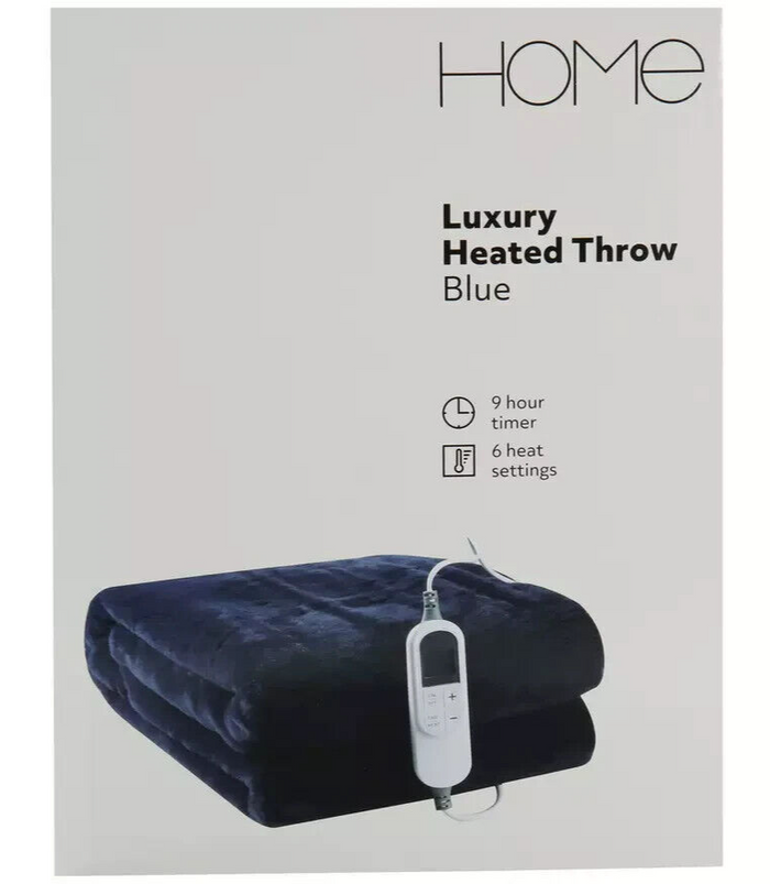 Blue Heated Throw