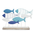 BLUE METAL FISH SCULPTURE