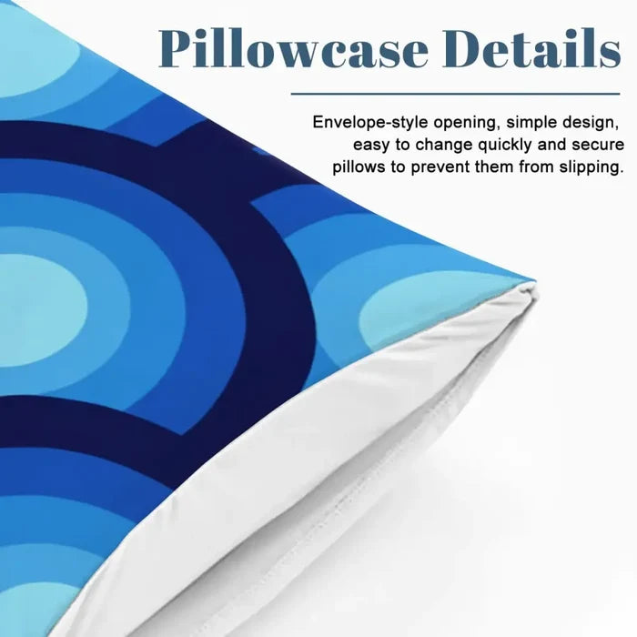 Blue Peacock Eye Full Size Duvet Cover Set: Retro 70s Microfiber - retro bedding