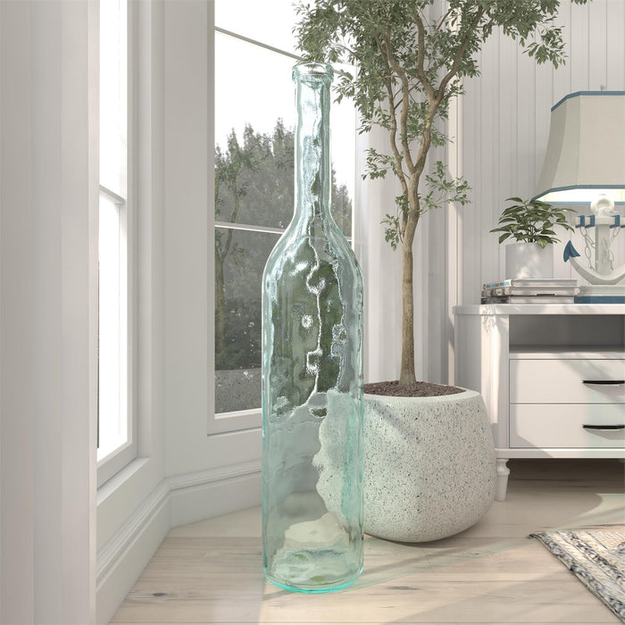 BLUE RECYCLED GLASS SPANISH VASE