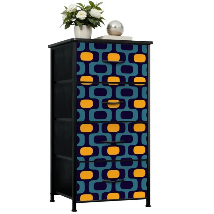 Blue Yellow 70s Retro Dresser: Midcentury Modern Cabinet - One Size - retro dresser