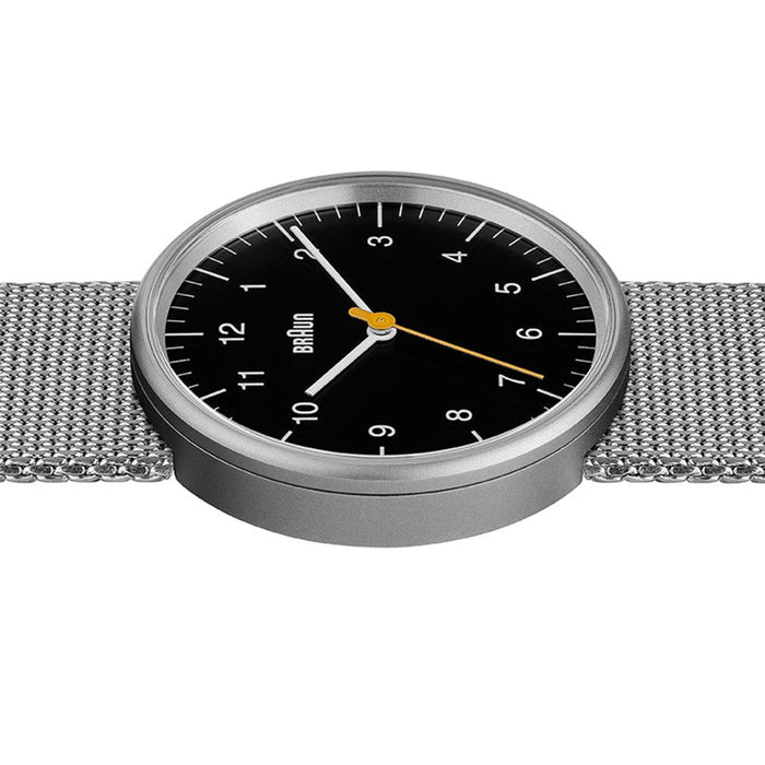 BN0021 Braun gents classic watch - black dial and silver mesh bracelet