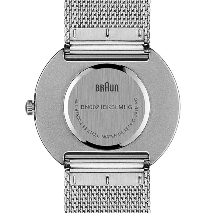 BN0021 Braun gents classic watch - black dial and silver mesh bracelet