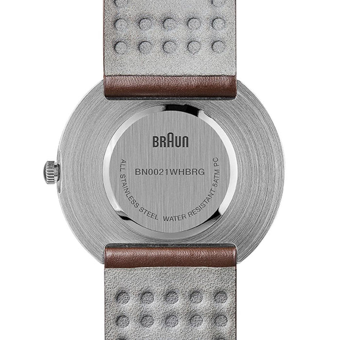 BN0021 Braun gents classic watch - white dial and brown leather strap