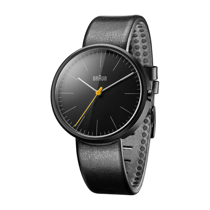 BN0172 Braun gents classic watch - black dial and black leather strap