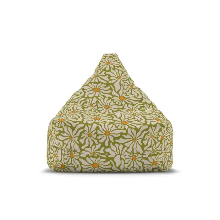 Bold 70s RETRO DAISIES Canvas Bean Bag Chair Cover Midcentury in 2 Sizes - 27’’ × 30’’ × 25’’ / Without insert - retro