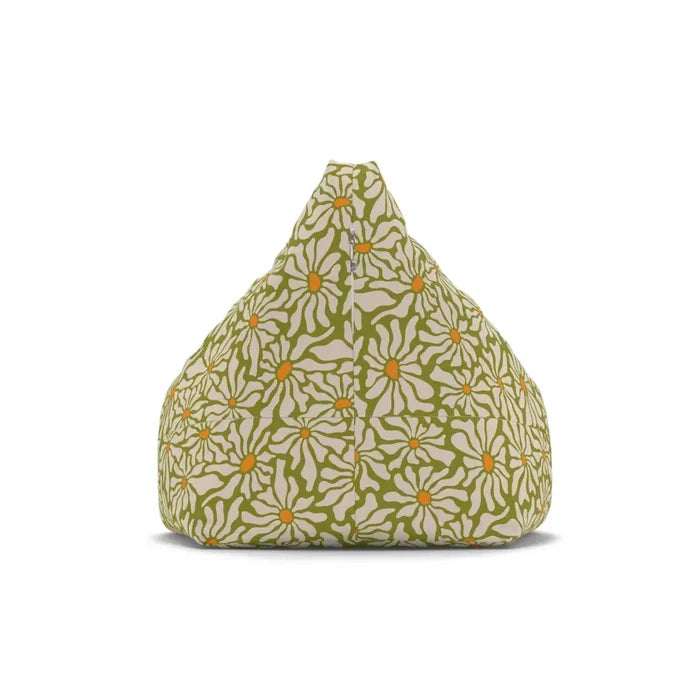 Bold 70s RETRO DAISIES Canvas Bean Bag Chair Cover Midcentury in 2 Sizes - retro bean bag