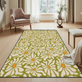 Bold Retro 70s Daisies Carpet – Soft Rectangular Floral Area Rug - retro rug